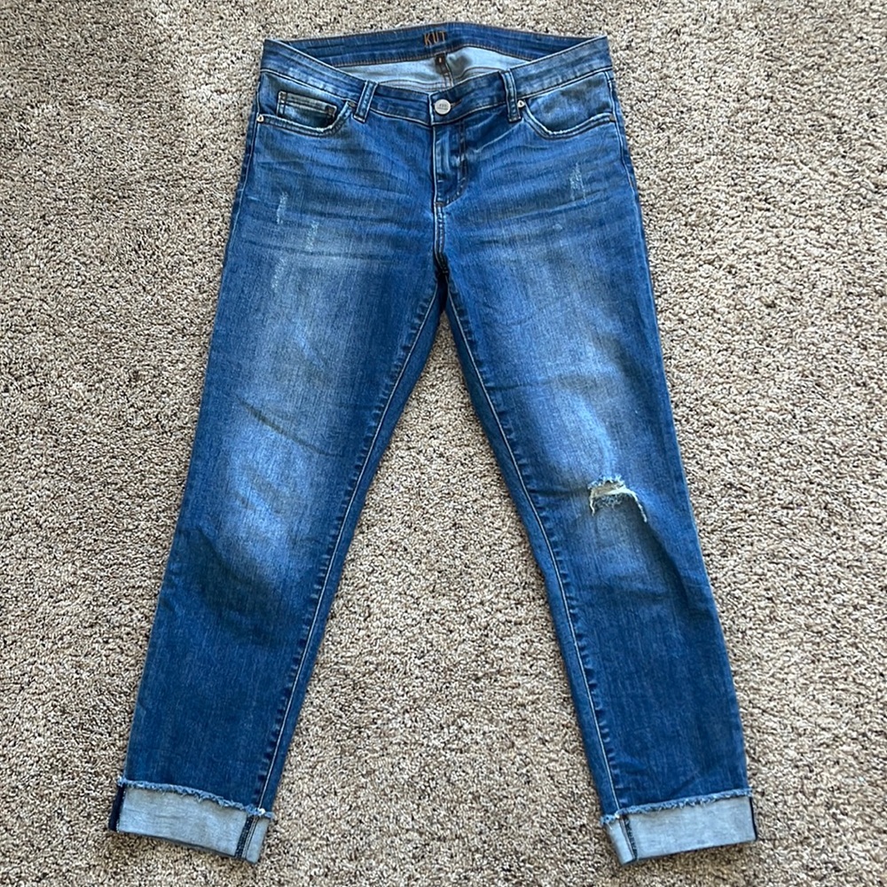 Kut from the Kloth cropped and cuffed distressed jeans